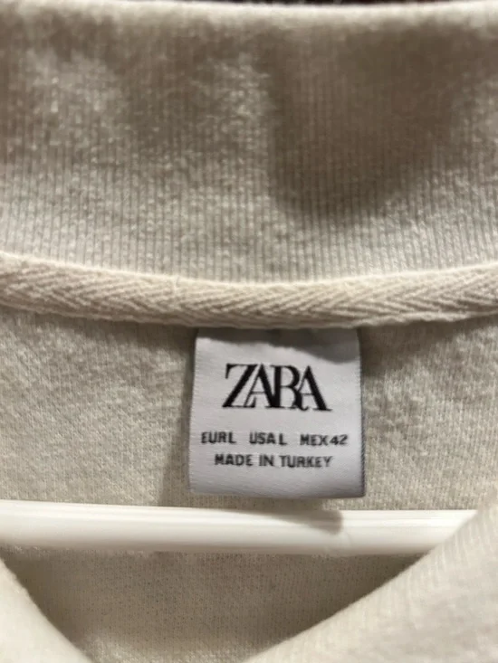 ZARA Cream Knit Polo Top - Picture 3 of 5